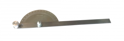 Stainless steel protractor, edge clamping